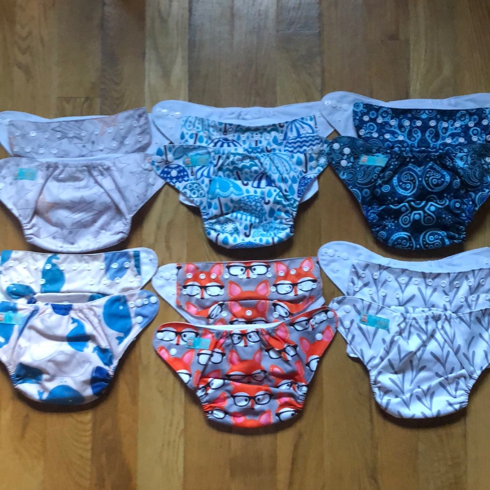 12 AlvaBaby snap one size pocket diapers